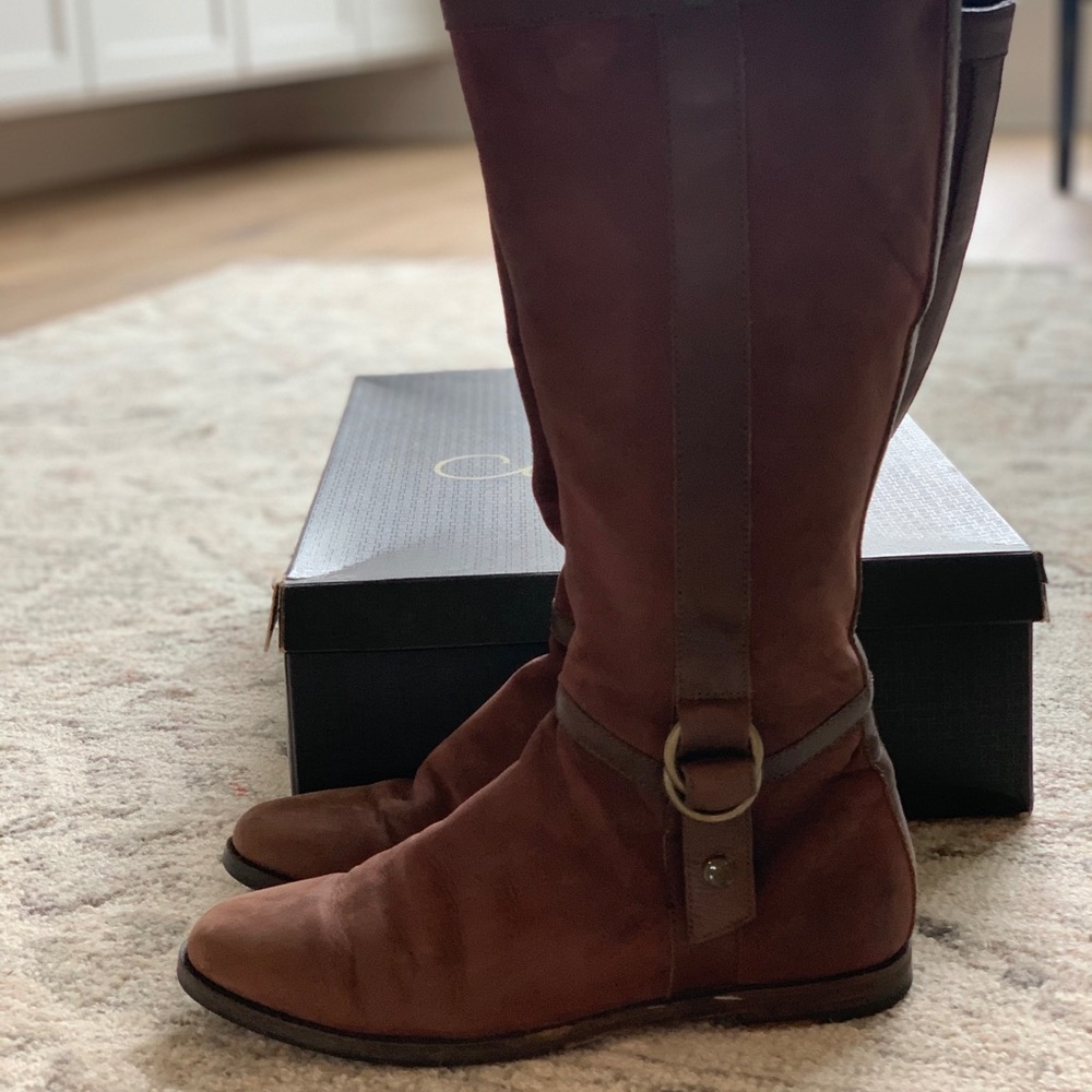 Cole Haan Air Liberty flat riding boot (chestnut)